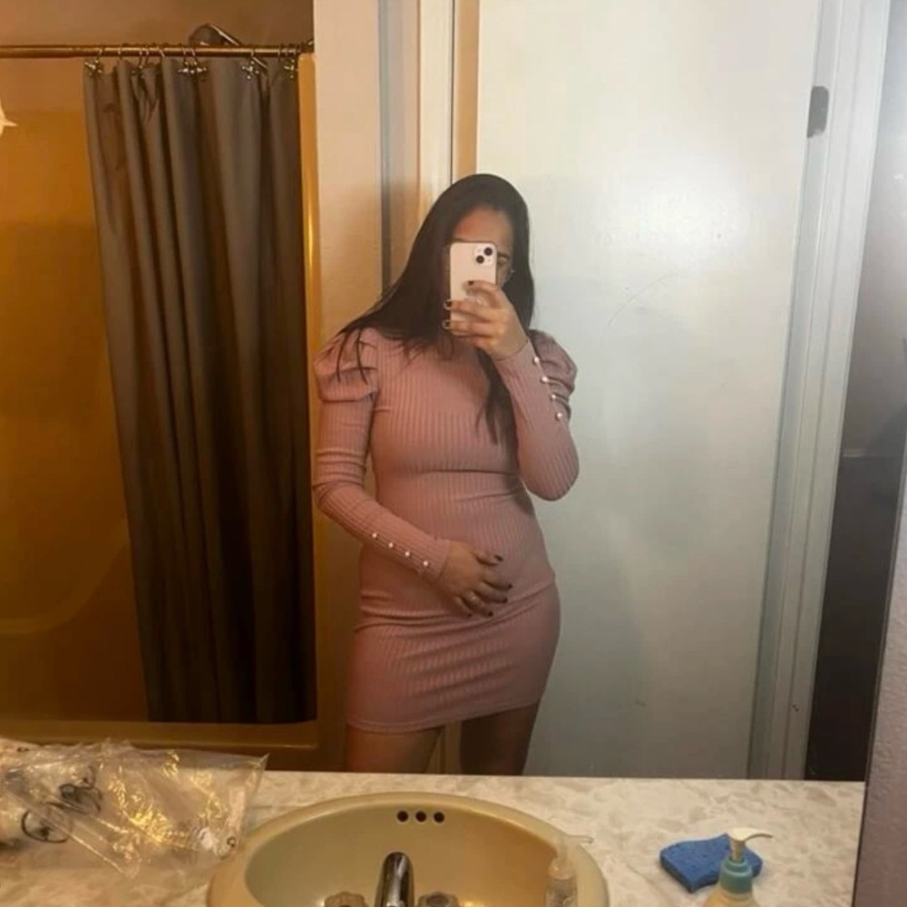 Pink bodycon sweater dress size small